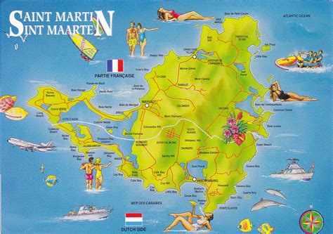 Postcard A La Carte: Sint Maarten - Island Map