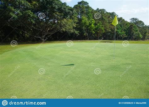 Background of Evening Golf Course Has Sunlight Shining Down at Golf Course in Thailand. Nice ...