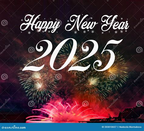 Happy New Year 2025 with Fireworks Background Stock Image - Image of ...