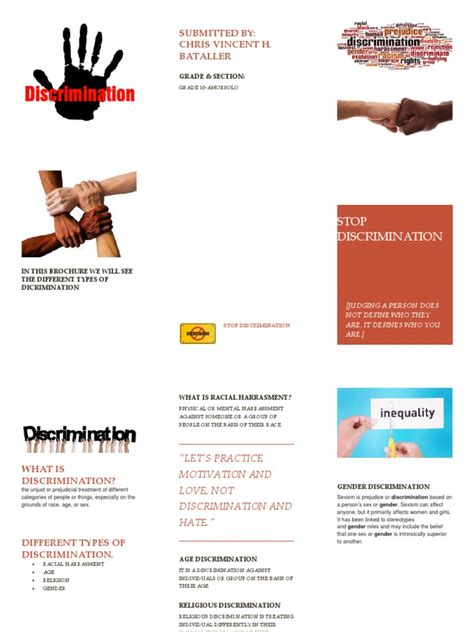 Brochure About Discrimination | PDF | Prejudices | Discrimination