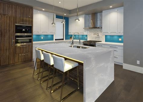 White Quartz Engineered Stone Slabs Quartz Kitchen Slab Scratch Resistance