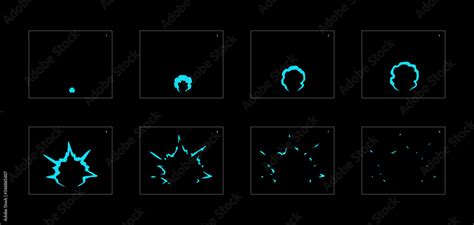 Shine water effect. Water explosion animation effect. Animation sprite sheet for games, cartoon ...