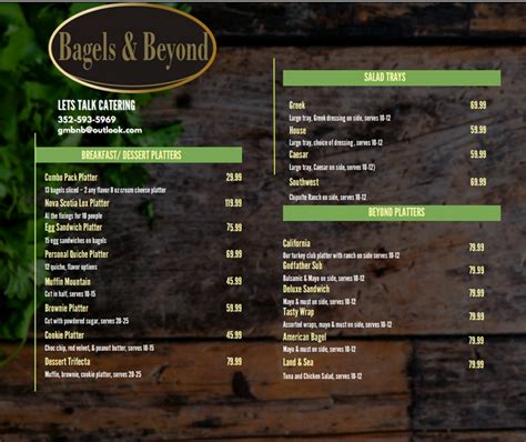 Menu – Bagels & Beyond