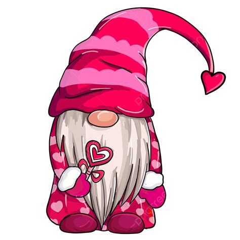 Valentines Gnome Clipart Transparent PNG Hd, Valentine Gnome Holding Love Candy, Valentine Gnome ...