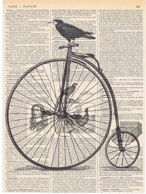 Altered Vintage Book Pages Prints / Vintage Bicycle | Etsy | Bicycle illustration, Vintage book ...