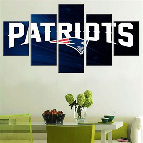 News 5 Pcs New England Patriots Champions Painting Canvas Wall Art ...