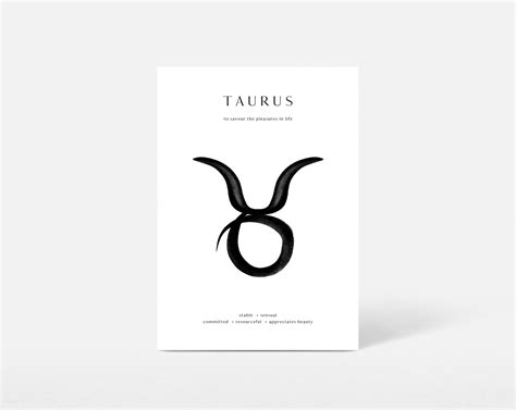 Taurus Symbol Art Print | A4 Artwork | Nuggets of Wisdom — Nuggets of ...