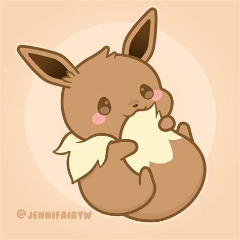 Cute Eevee digital illustration. Pokemon fanart, fox eeveelutions ...