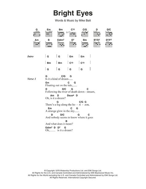 Bright Eyes by Art Garfunkel - Guitar Chords/Lyrics - Guitar Instructor