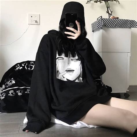 EGIRL ANIME PRINTED EDGY HOODIE | Aesthetic clothing stores, Grunge outfits, Harajuku outfits