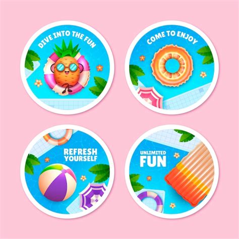 Free Vector | Pool party labels template