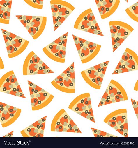 Pizza slice seamless pattern background Royalty Free Vector