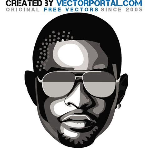 USHER SINGER VECTOR PORTRAIT | Hip hop illustration, Vector portrait, Free vector illustration