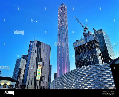 Deansgate, Manchester, skyscrapers and Tower of Light Stock Photo - Alamy