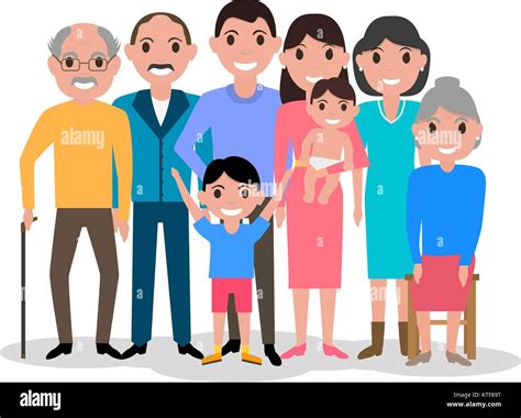 Cartoon happy family. Big lovely family portrait Stock Vector Image & Art - Alamy