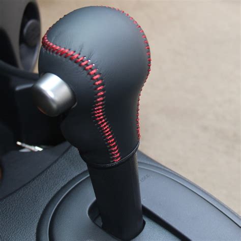 Loncky Black Genuine Leather Custom Fit Gear Shift Knob Cover for 2013 2014 2015 2016 Nissan ...