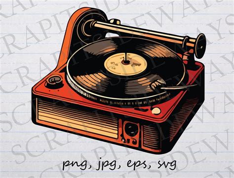 Vintage Record Player Clipart Vector Graphic Svg Png Jpg Eps - Etsy