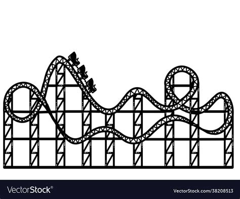 Roller coaster sketch scratch board imitation Vector Image