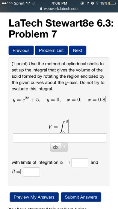 Solved Use the method of cylindrical shells to set up the | Chegg.com