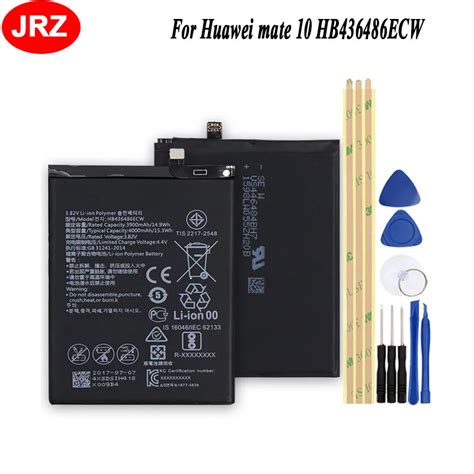 JRZ For Huawei mate 10 HB436486ECW Phone Battery For Huawei mate 10 4000mAh Hight Capacity Top ...