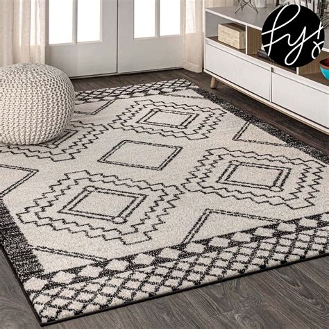 Amir Moroccan Beni Souk Area Rug - Cream / Black | Eclectic area rug ...