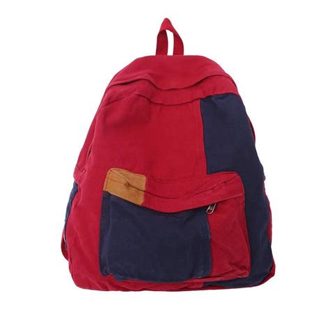 B2695 Cool Backpack - Fashion Panelled Canvas Travel Book Bags | Touchy ...