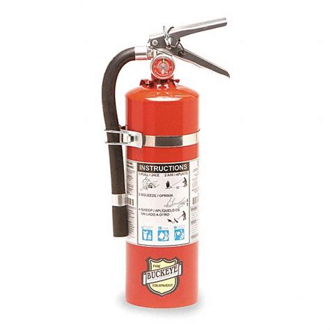 Fire Extinguisher, Dry Chemical, Monoammonium Phosphate, 5 lbs., 3A:40B:C UL Rating - Grainger