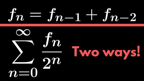 A nice Fibonacci sum done two ways!! - YouTube