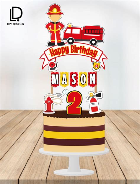 Fire Truck Cake Topper Fire Truck Topper Fire Engine Cake | Etsy