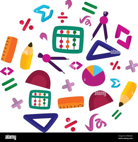 Math Stationery and Math Symbols Illustration Stock Vector Image & Art - Alamy