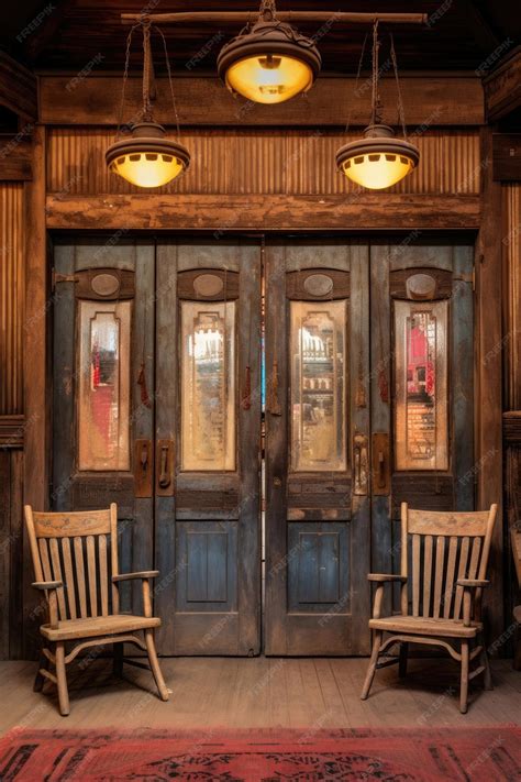 Old western style saloon doors | Premium AI-generated image