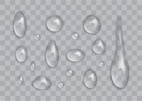 Premium Vector | Transparent water drops isolated on white background