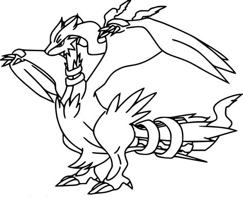 Coloriage Reshiram Pokemon à imprimer