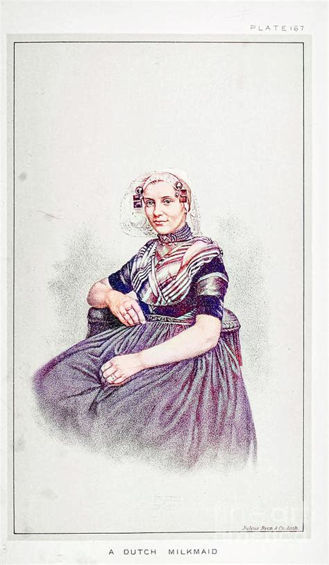 Portrait of a Dutch milkmaid r1 Drawing by Historic illustrations