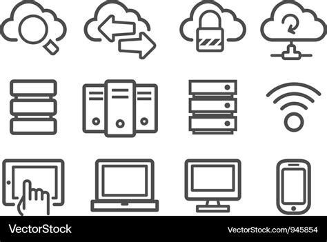 Cloud computing icons Royalty Free Vector Image