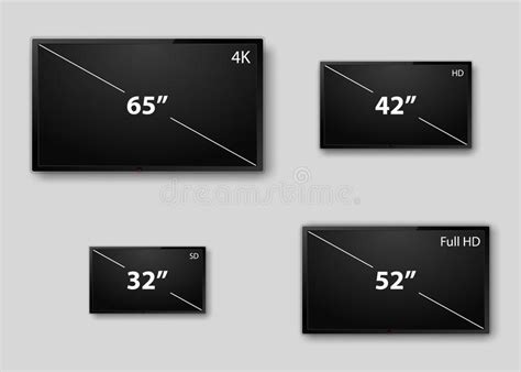 Realistic TV Screen. Modern Stylish Lcd Panel, Led Type Stock Vector ...