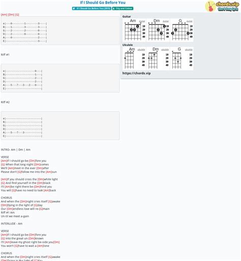 Chord: If I Should Go Before You - tab, song lyric, sheet, guitar, ukulele | chords.vip