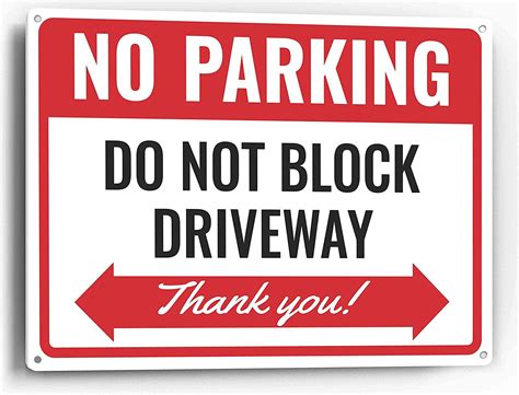 NO Parking Do Not Block Driveway Heavy Duty Plastic PVC Sign Large x Red | Lazada