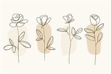 Premium Vector | Hand drawn flat design simple flower outline