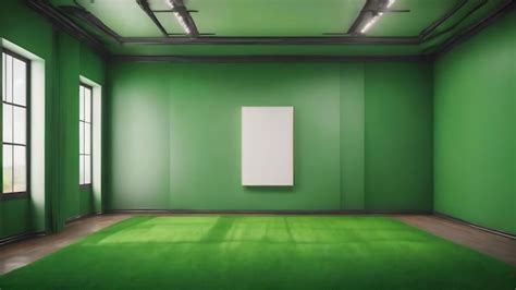 Premium AI Image | Green background empty wall room