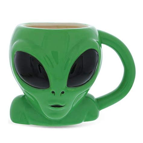 Mugniv Green Alien Cartoon Novelty Mug: Ceramic Cute Coffee Mugs & Tea Cup, Cool & Unique UFO ...