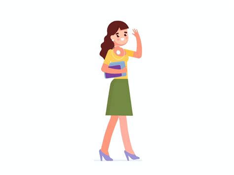 Woman Walking | Teacher cartoon, Motion design animation, Character design animation