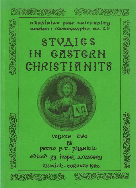 Studies in Eastern Christianity, Volume 1 - Sheptytsky Institute