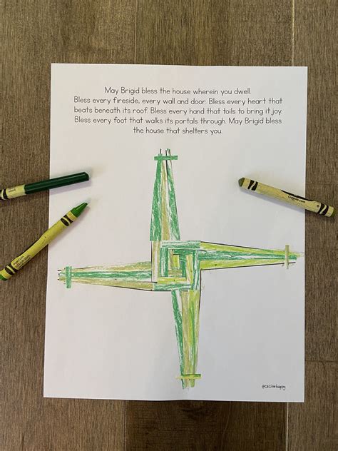 St Brigid cross craft printable coloring page sheet lazy | Etsy in 2021 | St brigid cross, Cross ...