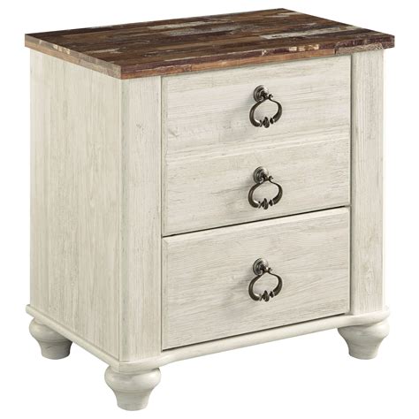 Signature Design by Ashley Willowton 2-Drawer Nightstand with USB ...
