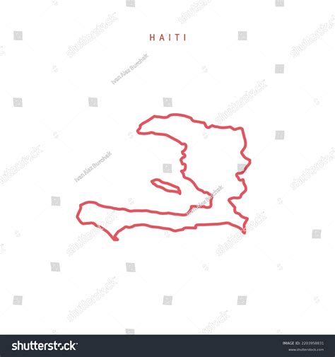 Haiti Editable Outline Map Haitian Red Stock Vector (Royalty Free ...