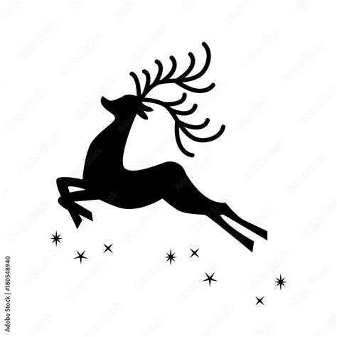 Reindeer. Vector xmas drawing of funny reindeer. Christmas card ...