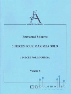 Sejourne , Emmanuel - 5 Pieces pour Marimba Solo Volume 4 bluemallet