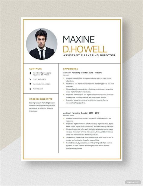 Film Assistant Director Resume in Word, Pages - Download | Template.net