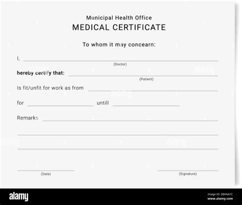 Medical certificate form. Sick leave pad template Stock Vector Image & Art - Alamy